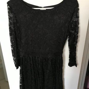 Longsleeve Black Lace Skater Dress